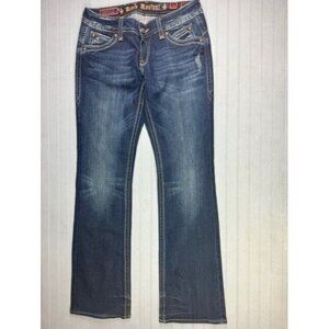 Rock Revival Size 31 Womens Jeans Chrissie Boot Low Rise Stretch Dark Wa…
